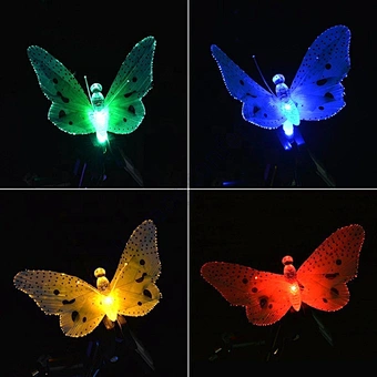 Changing Multi Color Decoration Path Lawn Outdoor Dragonfly Solar Garden Led Lights Artificial Butterfly