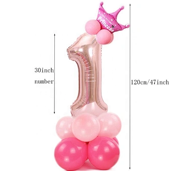 Merry Christmas Digital Helium Ballon Wedding Decoration Birthday Party Happy Baby Shower Kids Rose Gold Number Foil Balloons