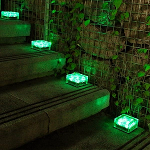 Led Decorative Paving Rgb Outdoor Decoration Waterproof Deck Light Ground Buried Lamp Garden Pathway Clear Glass Solar Ice Brick