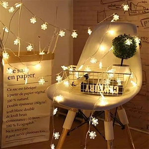 Snowflake String Lights Christmas Tree Fairy Garlands Curtain light Outdoor for Xmas Party New Year's Decor