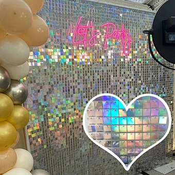 Color Silver Gold Sequin Round Square Shimmer Wall For Decoration 4d Panels Sequins Backdrop Custom Logo Ballon Party Decoration