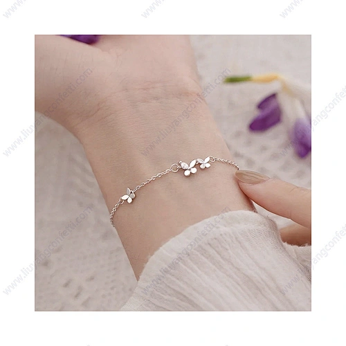 Women 925 Silver Diamond-studded Butterfly Bracelet Fashion Temperament Flower Adjustable Necklace Pendant Sterling Jewellery