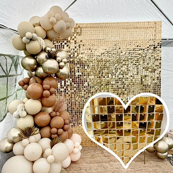 Color Silver Gold Sequin Round Square Shimmer Wall For Decoration 4d Panels Sequins Backdrop Custom Logo Ballon Party Decoration