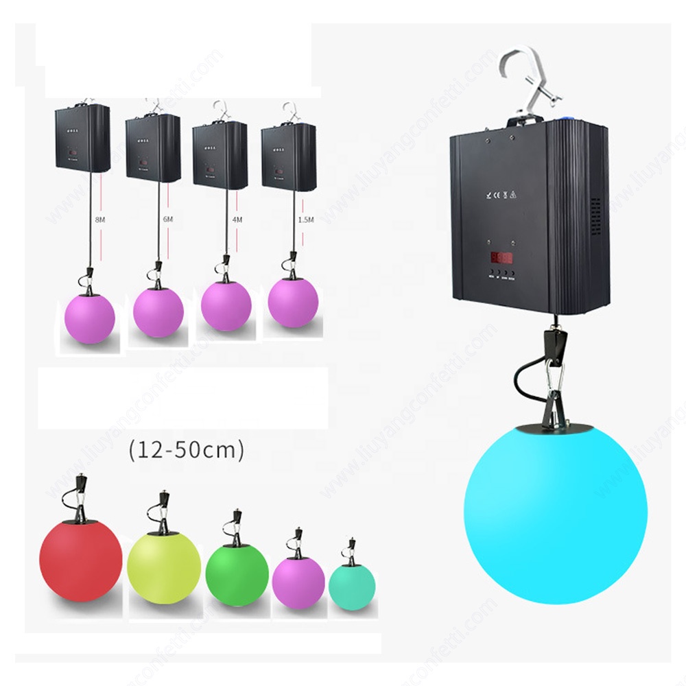 Lifting Tube Wall 3d Winch Stage Lighting Rgb Colorful Dmx Led Lift Ball System Color Led Kinetic Light For Disco Wedding