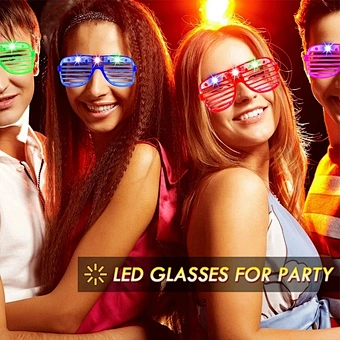 Led Glasses 5 Colors Glow In The Dark Party Supplies Neon Favor Kids Adult Birthday Christmas Shutter Shades Sunglasses