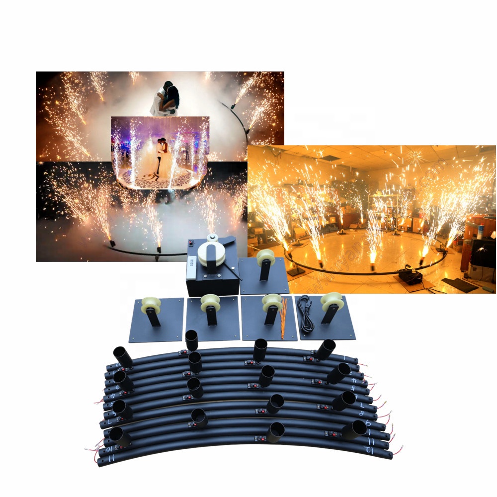 Marriage Big Circle 360 Degree Rotate Remote Control Cold Pyro Indoor Wedding Party Pyrotechnic Sparkler Firing System Fireworks