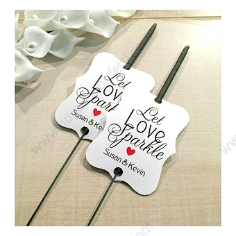 100pcs Custom Let Love Sparkle Personalized Kraft Holder Tag Exit Sleeves Send Off Printable Template Wedding Sparkler