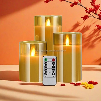 China Wholesale Flameless Light Remote Control Sales Changing Home Decoration Paraffin Wax Glass Customized Led Candles