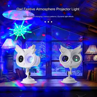 16-in-1 Laser Pattern Light Halloween and Christmas Owl Effect for Party Novelties