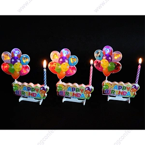 Light Celebrate Color Letter Music Globos Unique Musical Fancy Banner Balloon Cake Topper Party Decoration Happy Birthday Candle