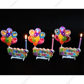 Light Celebrate Color Letter Music Globos Unique Musical Fancy Banner Balloon Cake Topper Party Decoration Happy Birthday Candle