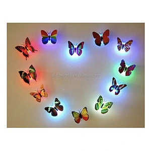 Wholesale Beautiful 3D Decal PVC Wall Sticker Lighting Led 3d Butterfly Led Light Decoration