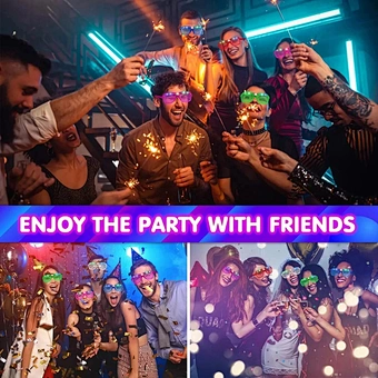 Led Glasses 5 Colors Glow In The Dark Party Supplies Neon Favor Kids Adult Birthday Christmas Shutter Shades Sunglasses