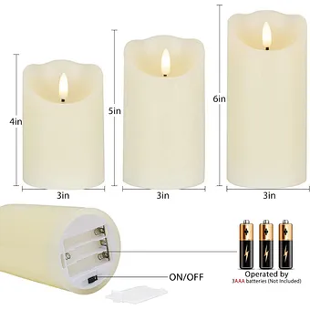 set of 9 Remote Control with Battery Operated Decorative Led Candles Real Wax Pillar Flameless Candles Lights