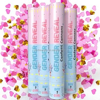 Gender Reveal Party Supplies Pink Blue Colour Smoke Powder Confetti Cannon popper shooter For Baby Shower Decoration