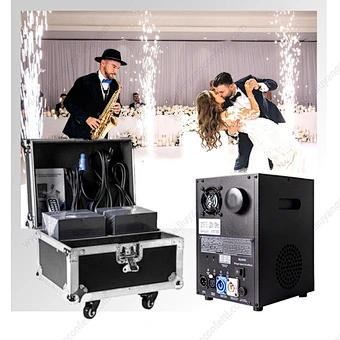 Hot Sell 110V Wedding Event Remote Wireless Dmx 512 Fountain Indoor Safe Dmx 650W Firework Cold Sparkle Spark Machine