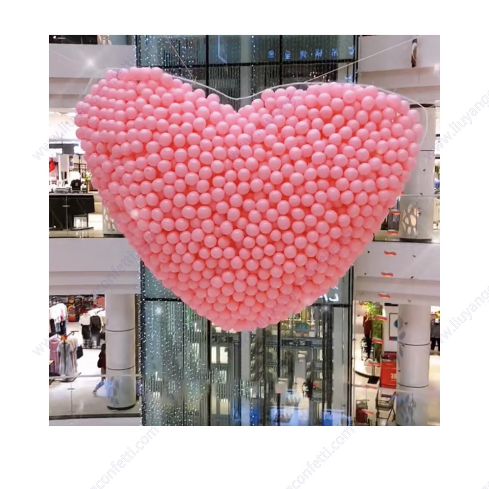 BLN Balloon heart shape Drop Fly Nets 13inch Latex Balloon net Wedding Birthday Celebration Party Decoration