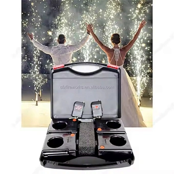Wedding event FX 4 Cues cold pyro fountain stage indoor pyrotechnic wireless remote control rechargeable fireworks firing system