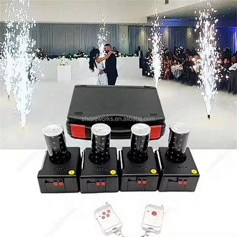 Wedding event FX 4 Cues cold pyro fountain stage indoor pyrotechnic wireless remote control rechargeable fireworks firing system