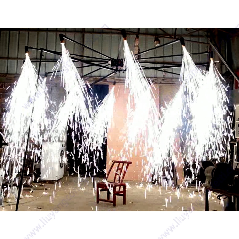 Remote control 360 degree spinning indoor cold fireworks cold fire machine sparkler machine  pyrotechnics firing system