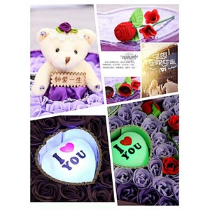 Valentines Day Gifts Rose Box Soap Roses Forever Galaxy Petals Balloons Teddy Bear for Valentine's I Love You Valentine Gift