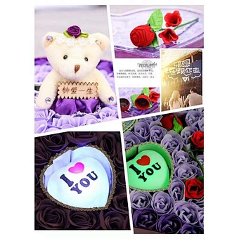 Valentines Day Gifts Rose Box Soap Roses Forever Galaxy Petals Balloons Teddy Bear for Valentine's I Love You Valentine Gift