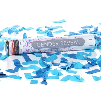 cheap cost biodegradable gender reveal confetti cannon with shiny paper eco friendly confetti cannon baby shower party popper