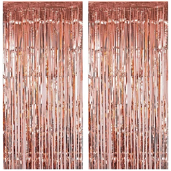 Photography Background Booth Prop Decoration Party Photo Backdrop Wedding Decor Rose Gold Metallic Tinsel Foil Fringe Curtain