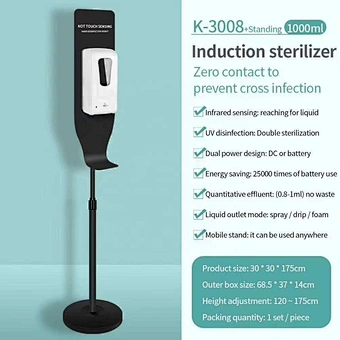sanitizing sink touch free kiosk bottle contactless digital abs Automatic Soap Alcohol Pump Touchless Hand Sanitizer Dispenser