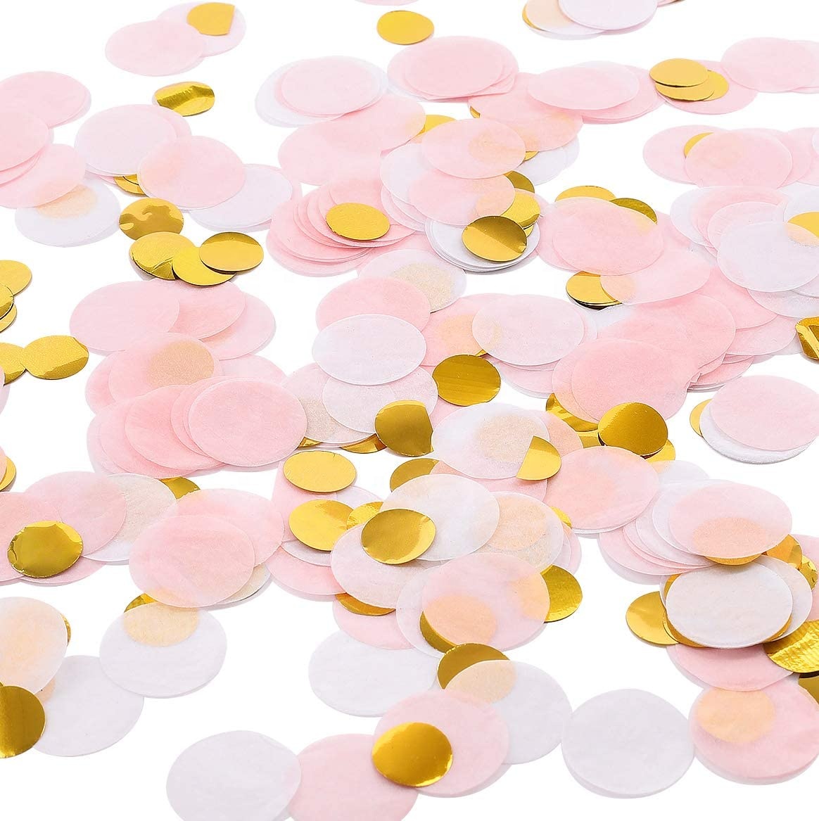 Round Tissue Paper Table Dots Birthday Party Valentine's Day Balloon Decorations 1 Inch Pink White Gold Wedding Confetti
