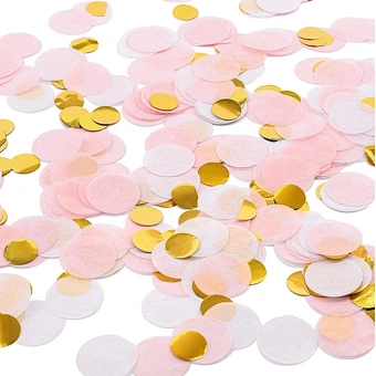 Round Tissue Paper Table Dots Birthday Party Valentine's Day Balloon Decorations 1 Inch Pink White Gold Wedding Confetti