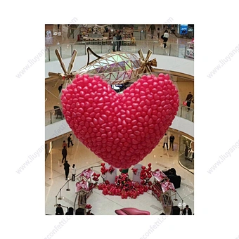 BLN Balloon heart shape Drop Fly Nets 13inch Latex Balloon net Wedding Birthday Celebration Party Decoration