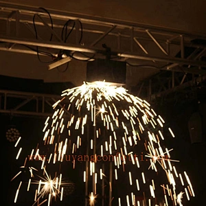 Remote DMX control waterfall spark fall cold pyro firework fountain spinning rainfall spark machine for party Wedding dj stage