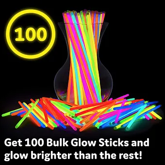 Party Supplies Led Fishing Glow in the Dark Sticks 100 Pack Glow Sticks Bulk Party Bracelets Necklace Light Stick