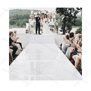 Hot Sale White Wedding Aisle Runner Stage Decoration Floor Mirror Carpet For Wedding Supplies