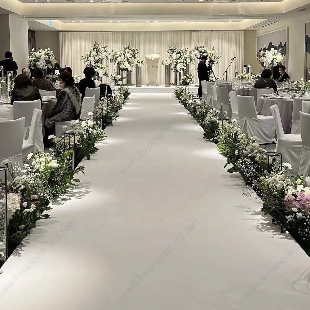Festival party event stage floor white red wedding walkway aisle runner carpet roll for event wedding decoration