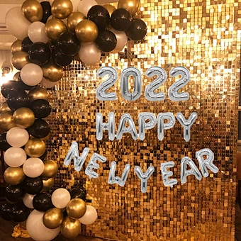 Balloons Banner Foil Festival Party Globos Backdrop Set Gorros Gift Decorations Card Happy New Year 2022
