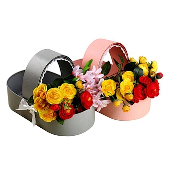Cradle Lace Ribbon Flower Box Cradle Gift Boxes Flower Bouquet Packing Boxe Basket for Wedding Valentines Day Florist supplies