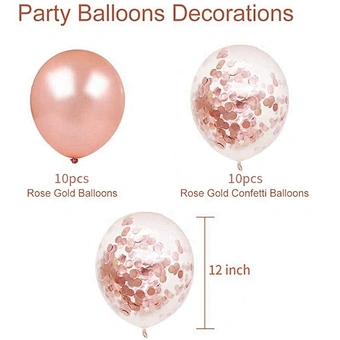 12 Inch Transparent Latex Rose Gold Sequin Gender Reveal Clear Globos Party Hot Sell Wedding Decoration Confetti Balloon