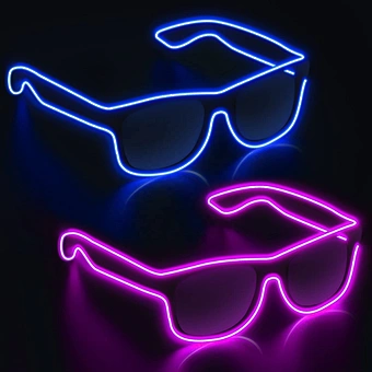 Custom made LOGO glow in dark party gifts EL LED light up glasses