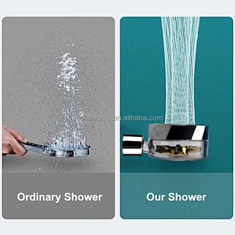 2021 Shower Head Water Saving Flow 360 Degrees Rotating With Small Fan ABS Rain High Pressure spray Nozzle Bathroom Accessories