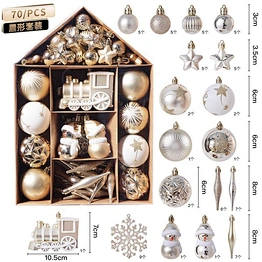 70Pcs Painted Plastic Decorative Tree Ornaments 6cm Hanging Christmas Ball For New Year Christmas