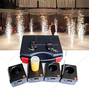 Wedding event FX 4 Cues cold pyro fountain stage indoor pyrotechnic wireless remote control rechargeable fireworks firing system