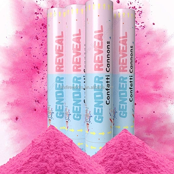 Gender Reveal Party Supplies Pink Blue Colour Smoke Powder Confetti Cannon popper shooter For Baby Shower Decoration