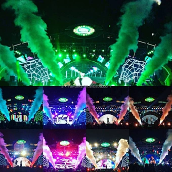 Event Party Concert Stage Effect DJ Club Smoke Fog Spray Cryo Cannon DMX LED 12x3W RGB 3in1 Column Co2 Jet Machine