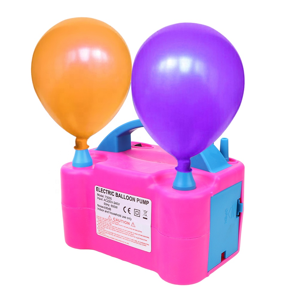 Electric Dual Nozzle Air Blower Pink Kit Inflator Toy Machine Birthday Party Decoration Professional Automatic Balloon Pump