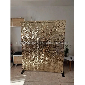 Air Activate 3D Shiny Shimmer Square Sequin Wall Panel Board for Wedding Events Festivals Advertising Backdrop Signs Decoration
