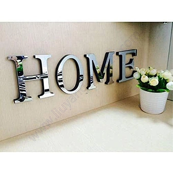 Silver Love Decal Removable Vinyl Combination 3d Home Living Room Decoration 4 Upper Case Letter Set Mirror Wall Sticker