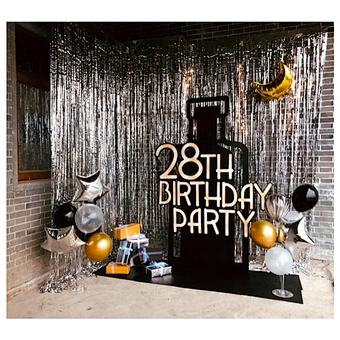 laser silver Metallic Foil Fringe Shimmer Backdrop Wedding Party Wall Decoration Photo Booth Backdrop Tinsel Glitter Curtain