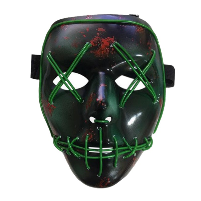 Masquerade Portable Halloween DJ Party Light Up Glowing Mask Fluorescent LED Mask Luminous Halloween Party Costume Purge Mask